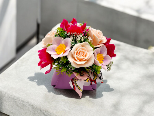 Flowers in Purple Bag