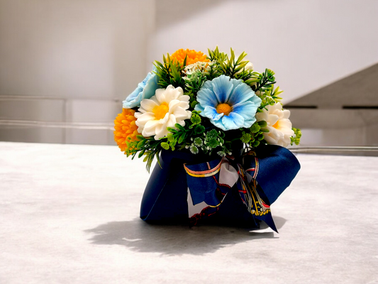 Wild Flowers in Blue Bag