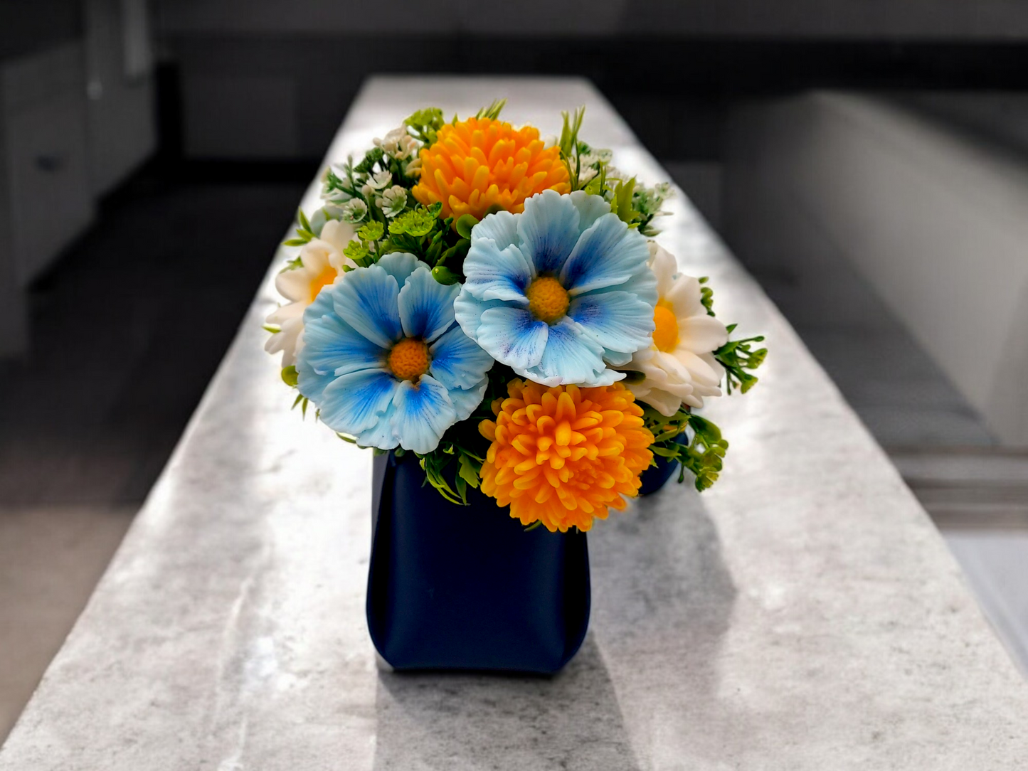 Wild Flowers in Blue Bag