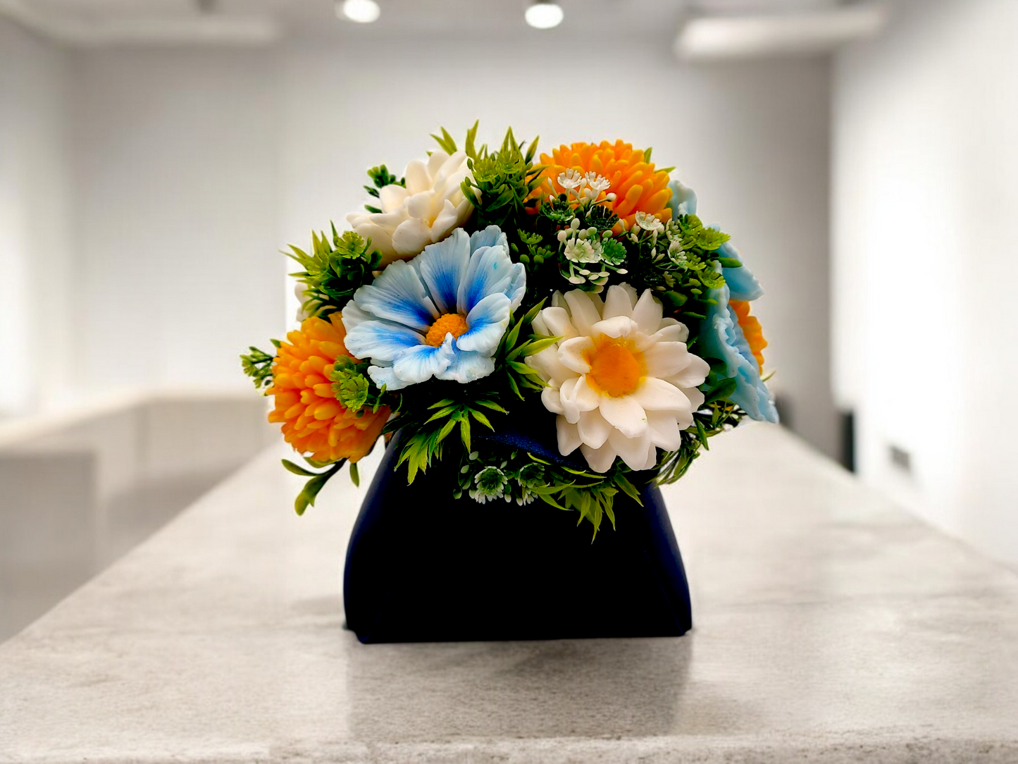 Wild Flowers in Blue Bag