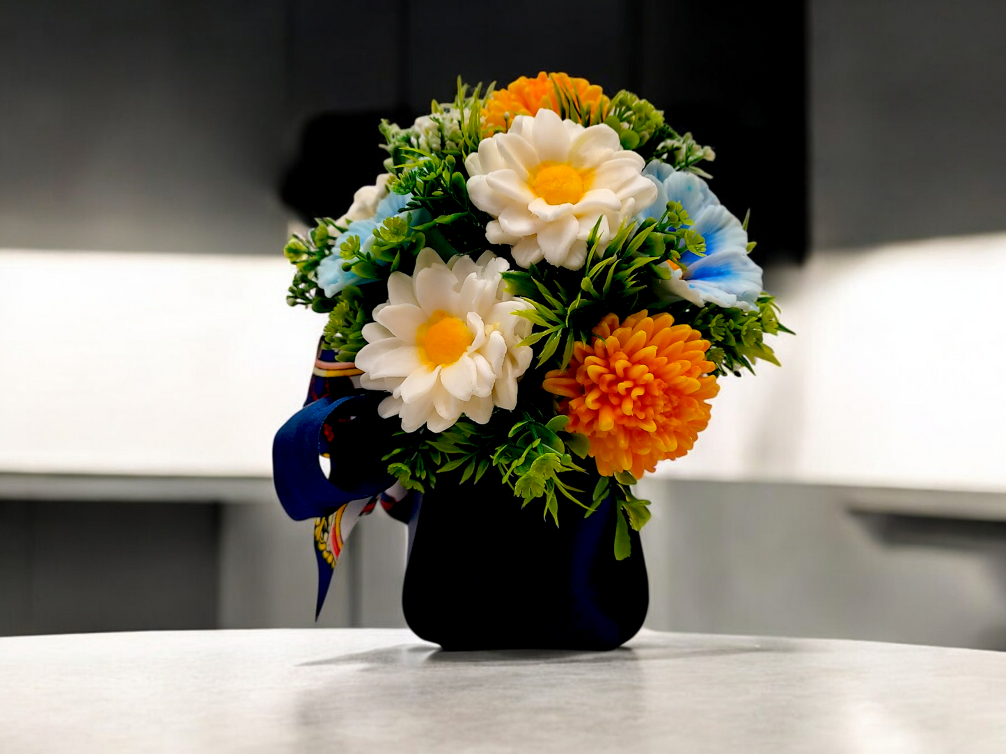 Wild Flowers in Blue Bag