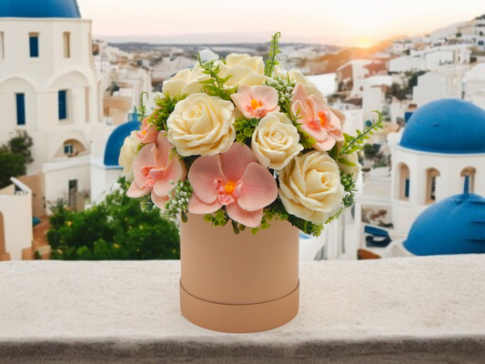 Peach & Cream Soap Flower Box
