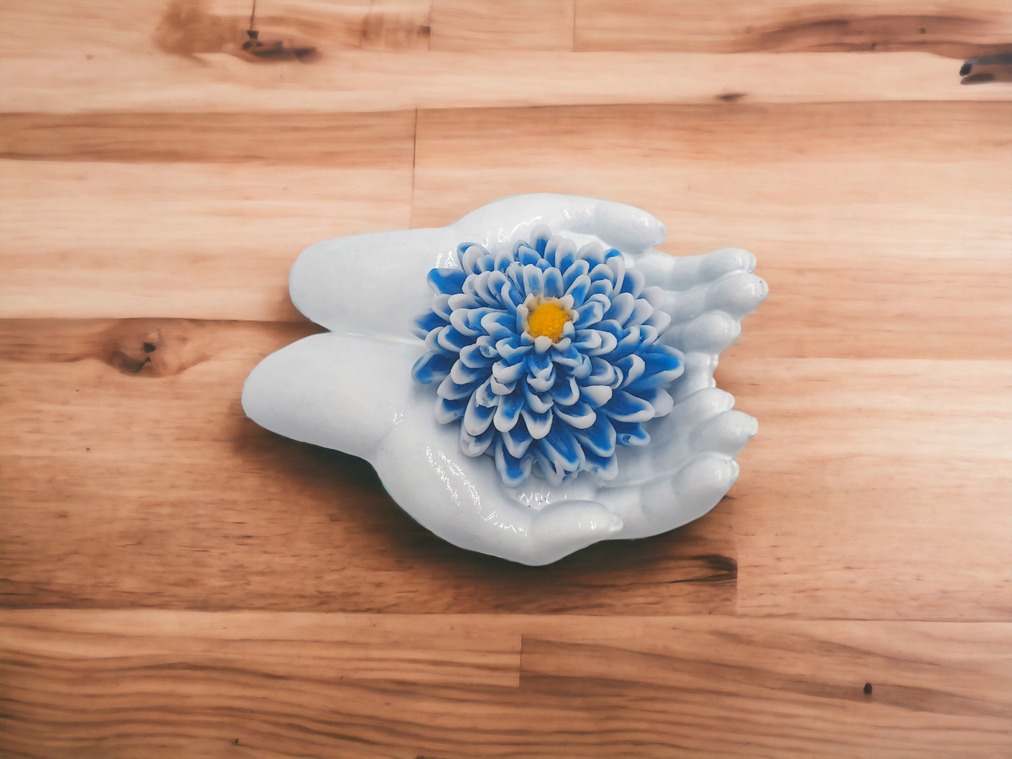 Flower Soap Bar on Concrete Hand Soap Holder - Artisan Handmade Gift Set - Soap Gift Set- Artisan Shea Butter- Greeting Card- Gift for Her