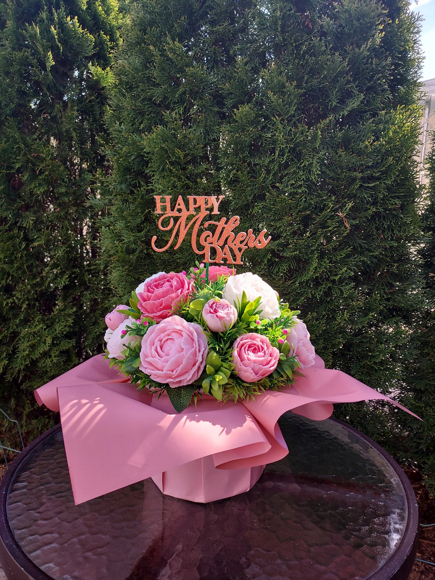 #2. Exclusive Peony Paradise Big Soap Bouquet with Custom Toppers