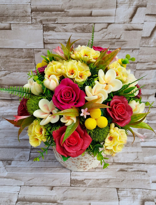 Burgundy & Sunshine Bloom Soap Bouquet