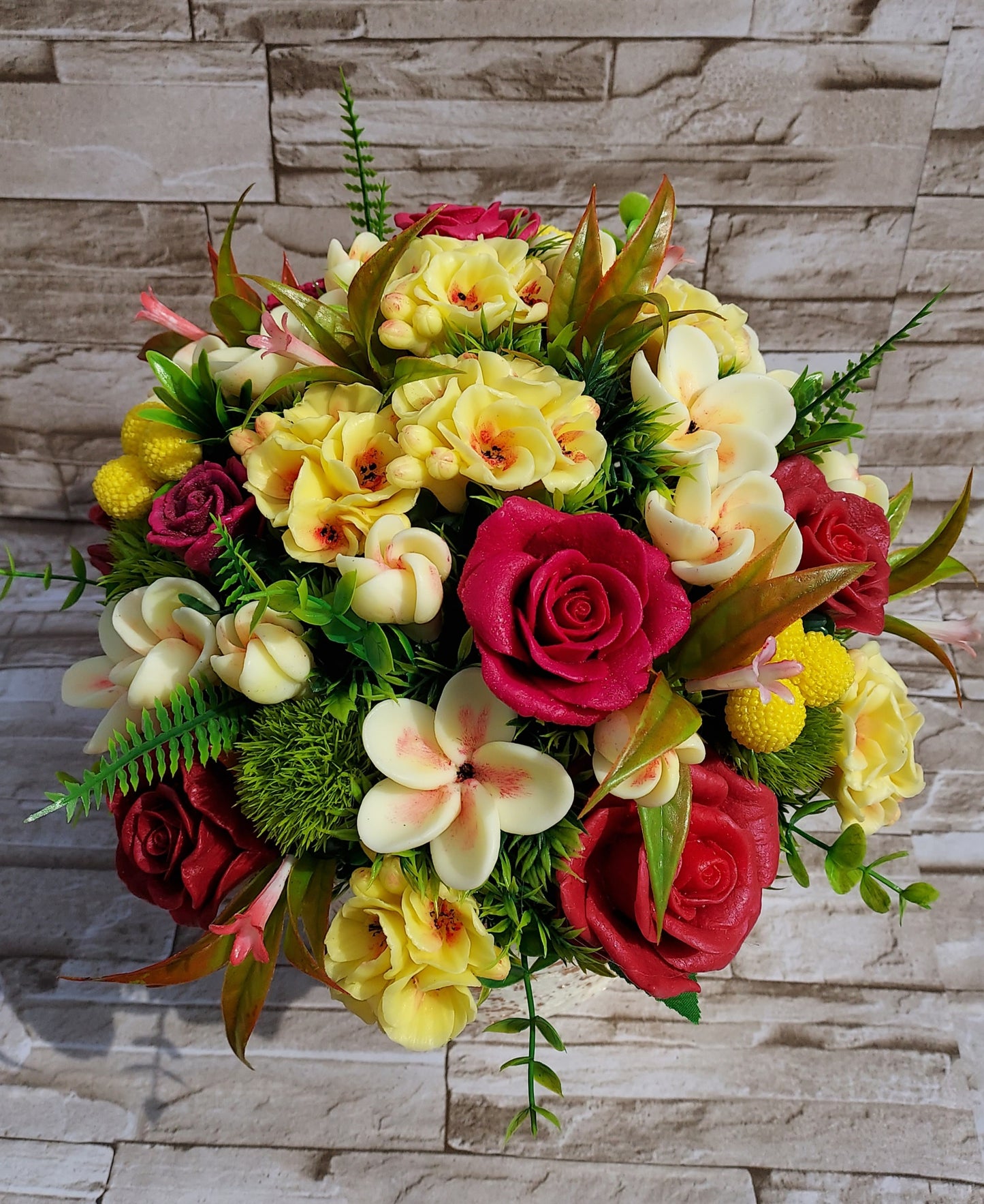 Burgundy & Sunshine Bloom Soap Bouquet