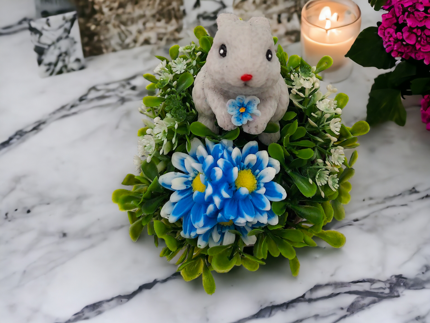 Handcrafted Bunny Soap in Wicker Basket