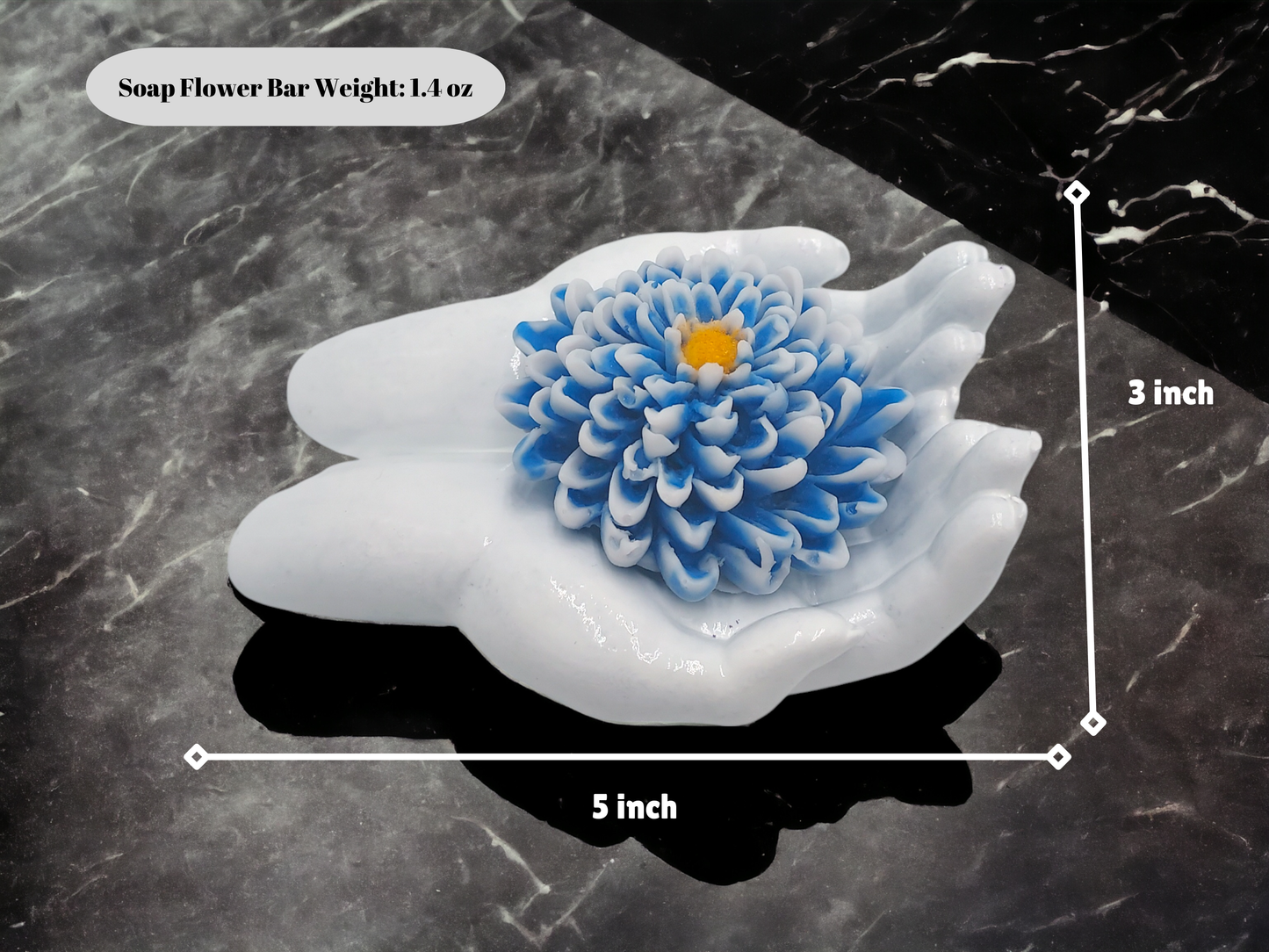 Flower Soap Bar on Concrete Hand Soap Holder - Artisan Handmade Gift Set - Soap Gift Set- Artisan Shea Butter- Greeting Card- Gift for Her