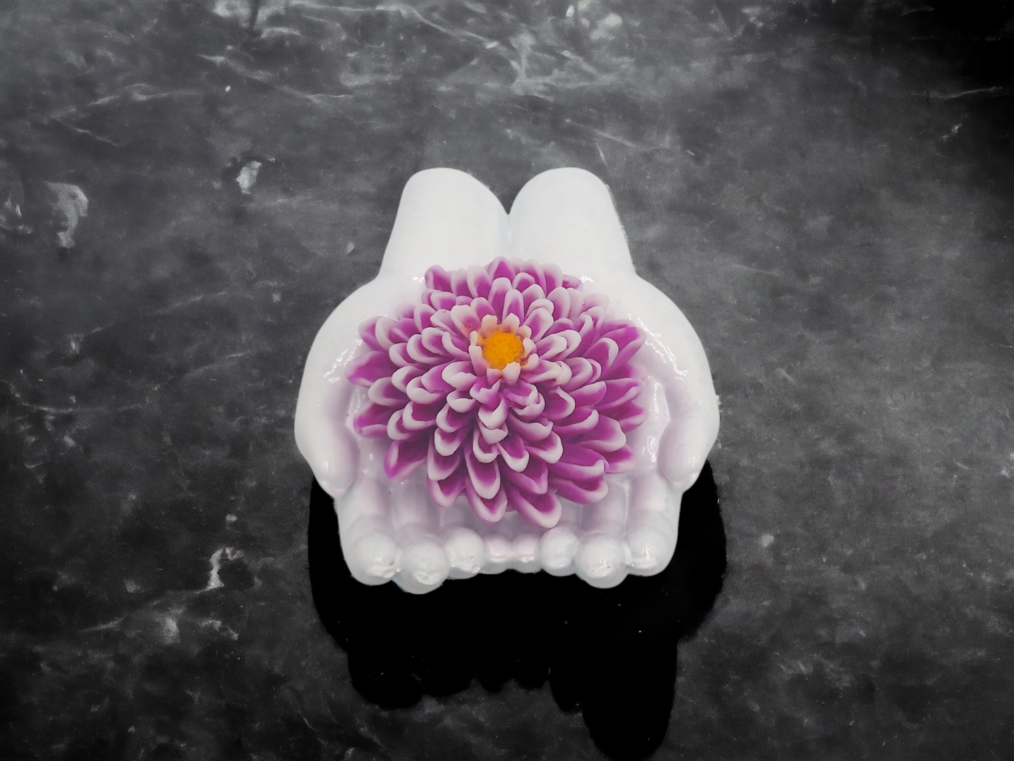 Flower Soap Bar on Concrete Hand Soap Holder - Artisan Handmade Gift Set - Soap Gift Set- Artisan Shea Butter- Greeting Card- Gift for Her