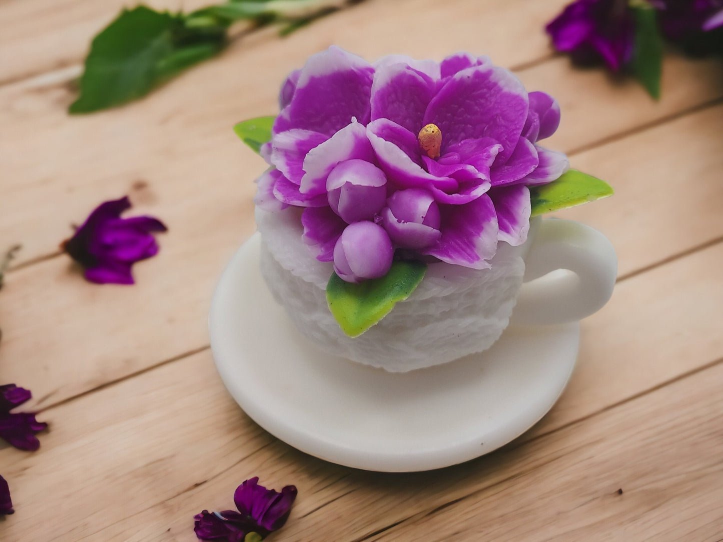 Orchid Blooms Teacup Soap