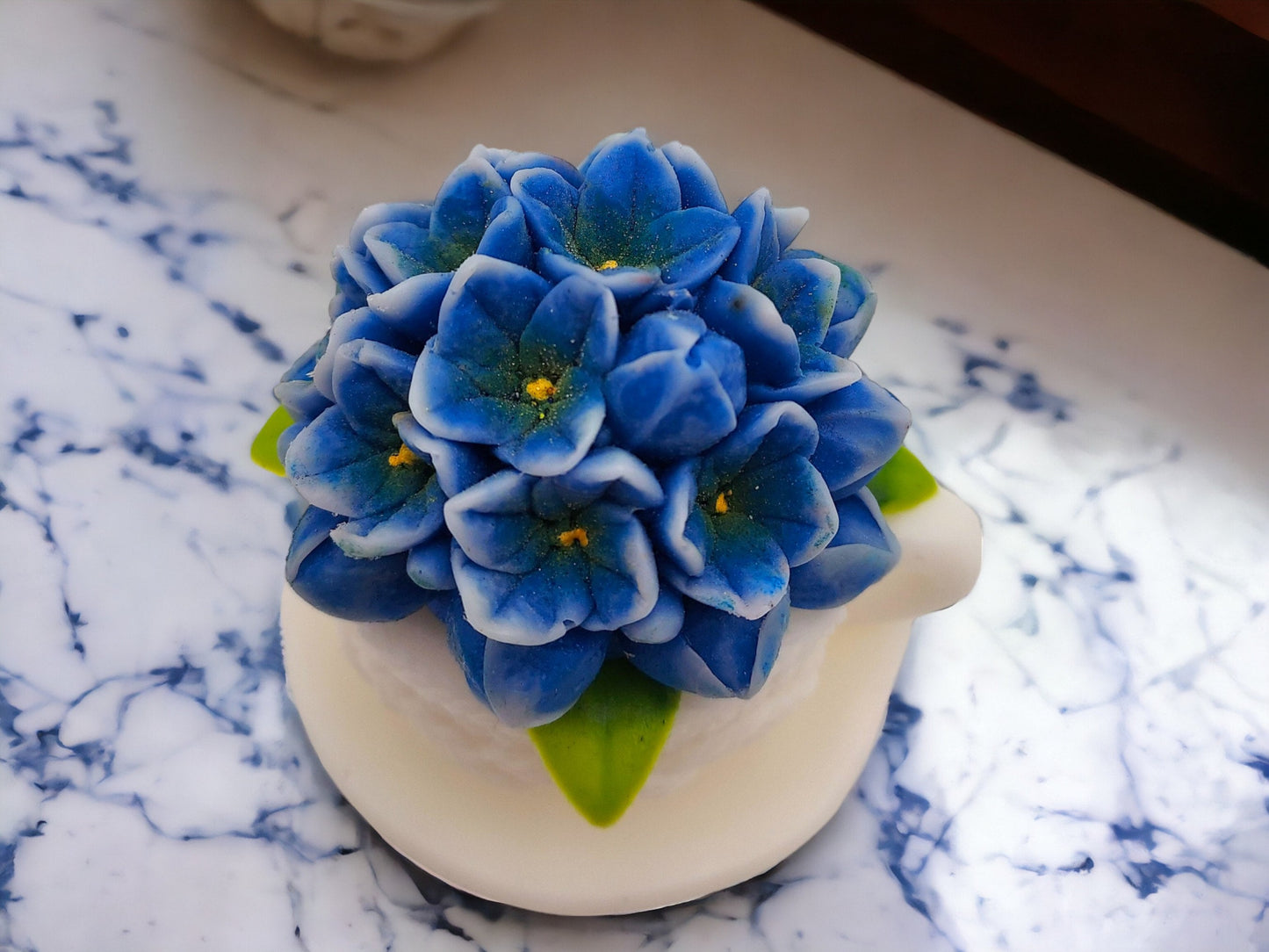 Soap Teacup with Hydrangea Flowers
