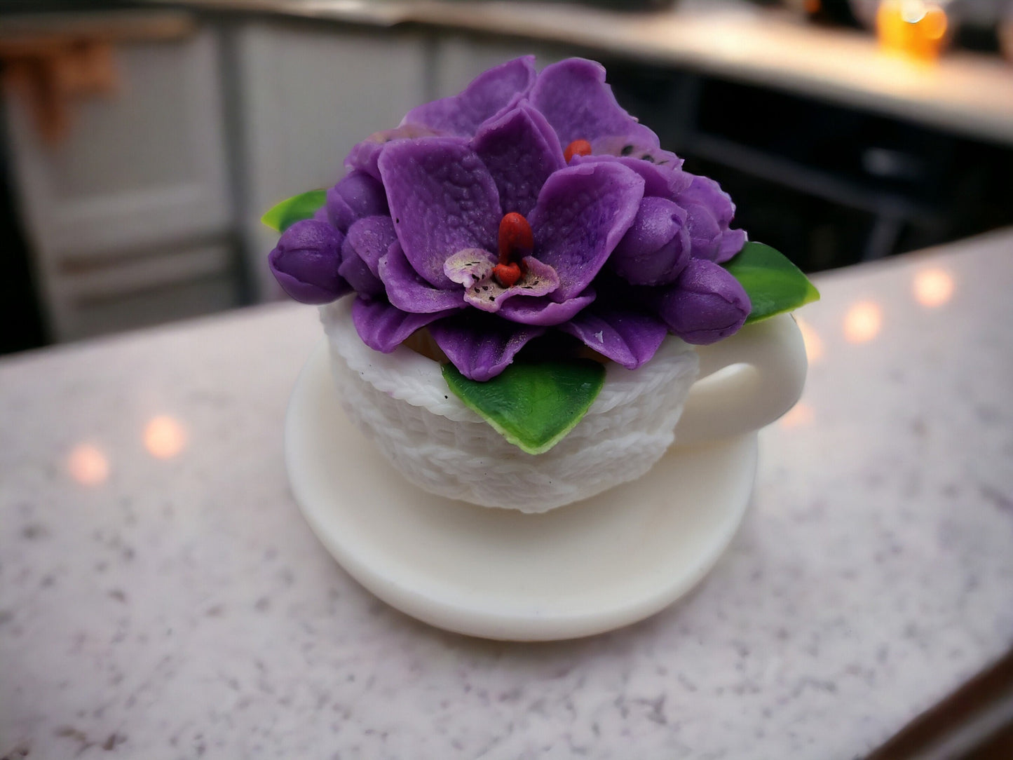 Orchid Blooms Teacup Soap
