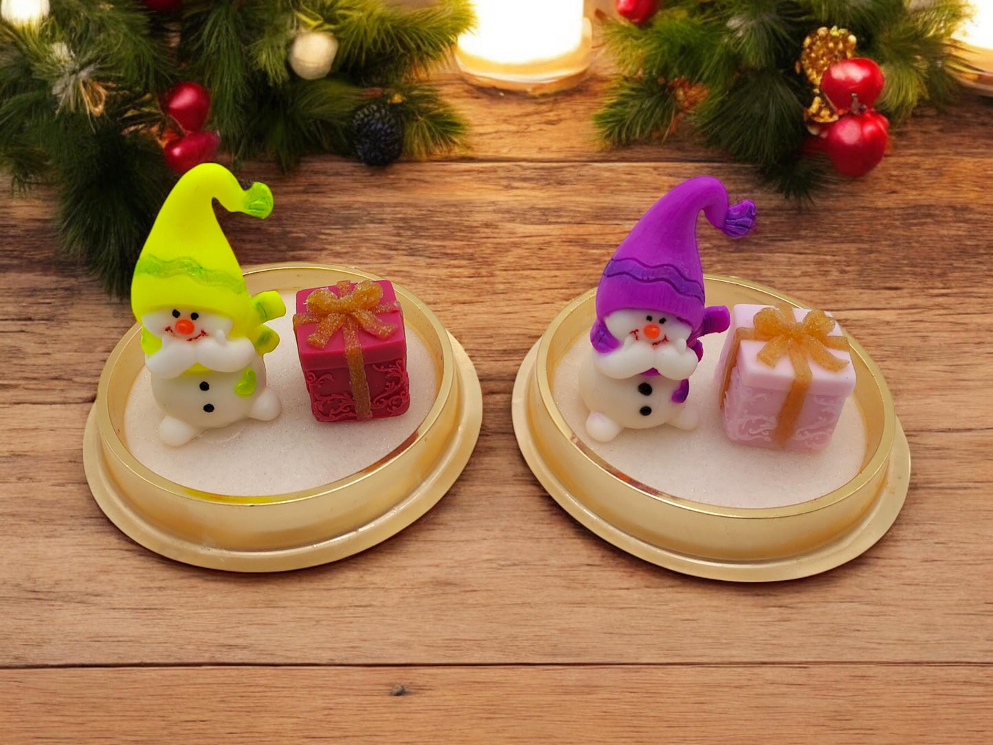Snowman & Gift Box Soap Set – Handcrafted Christmas Soap